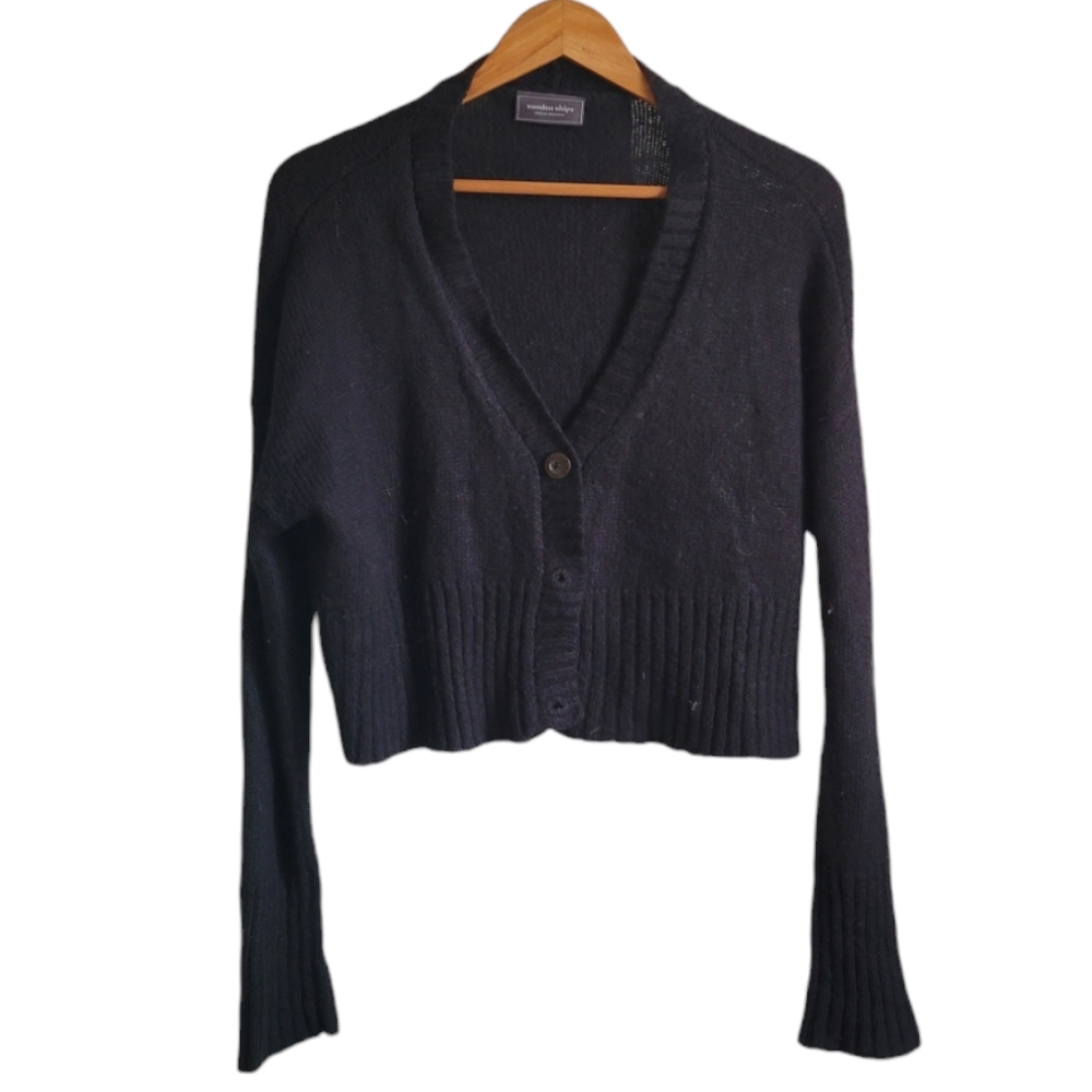 Wooden Ships Black Cardigan Sweater